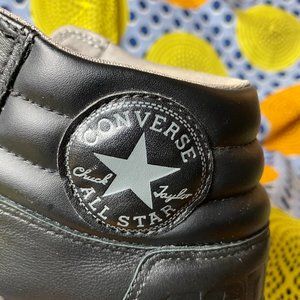Converse Black Leather High Top Sneakers